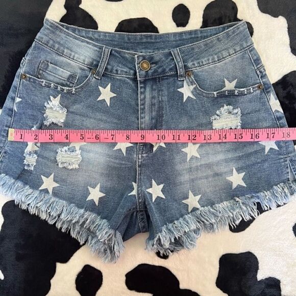 Star Denim Distressed Denim Frayed Women's Shorts‎ M - Picture 12 of 14
